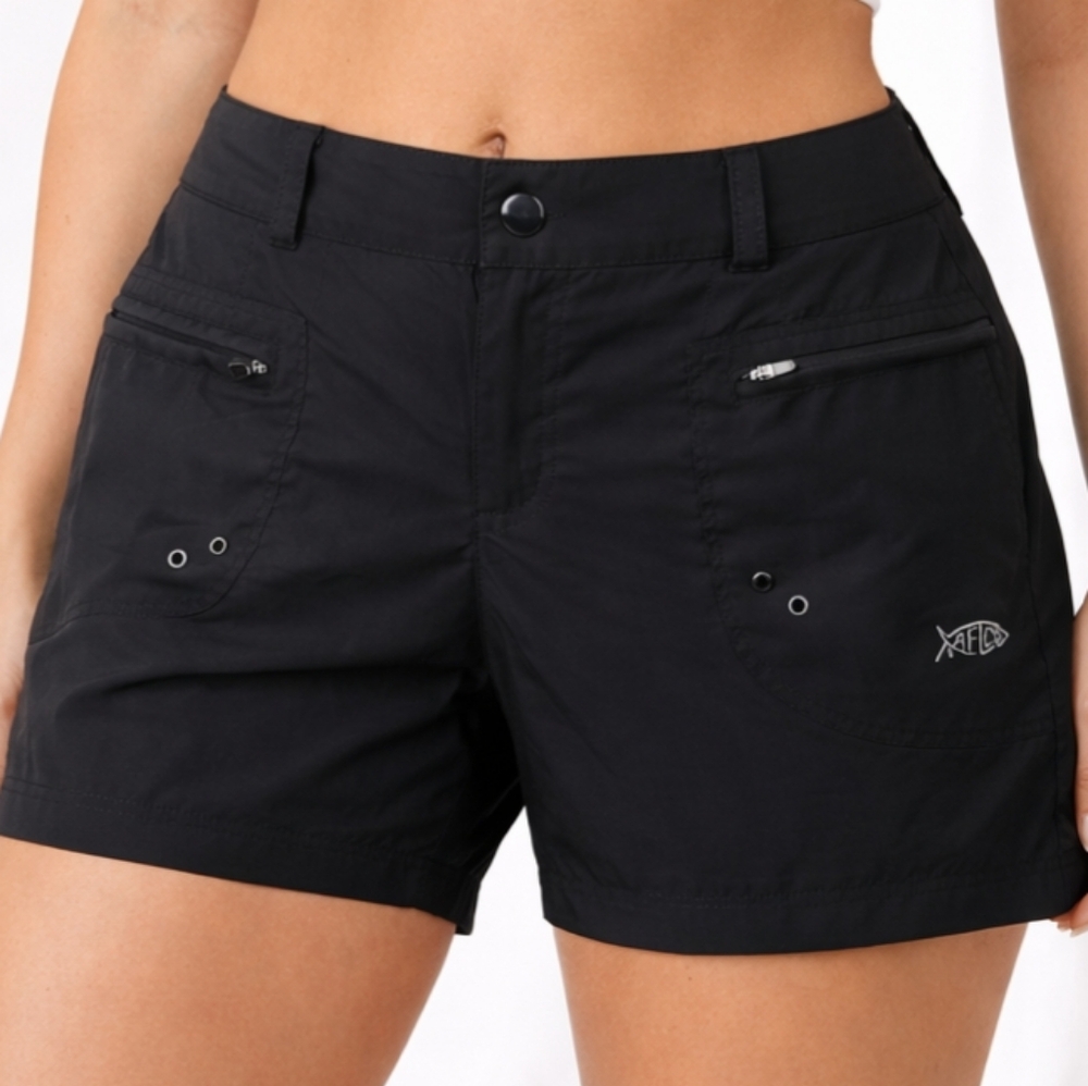 AFTCO Women's  Black Athletic Quick Dry Fishing Active Shorts